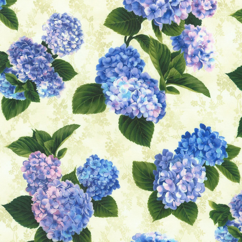 KAUFMAN – Hydrangea Grace by Studio RK – Main – Natural 1/4yd