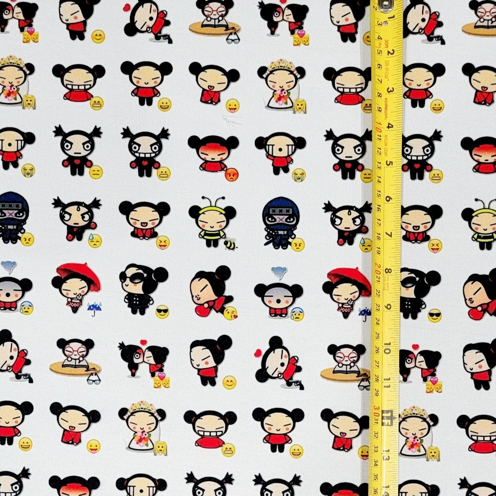 PUCCA CHIBI EMOJI WHITE ANIME 1 YARD FABRIC ( 36″ X 58″ ) BRAND NEW