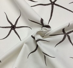 LACEFIELD DESIGNS SEA STAR COCOA BROWN ESPRESSO STARFISH COTTON FABRIC BTY 54″W