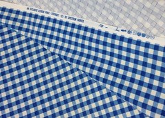 SPECTRUM CABIN BLUE AND CREAM PLAID STRIPE FURNITURE FABRIC BY THE YARD 54″ WIDE