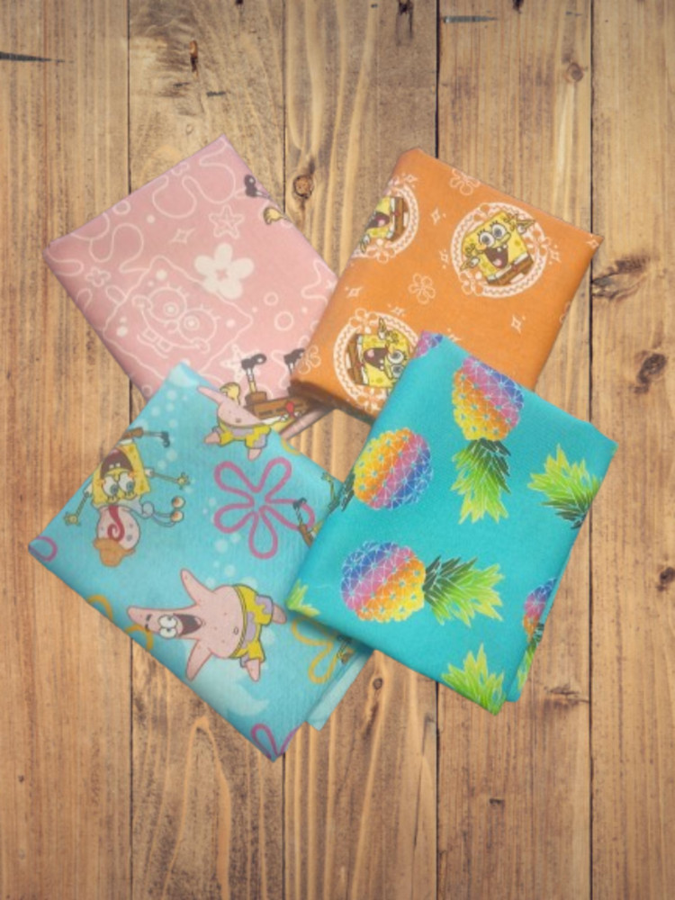 4 Fat Quarters – Assorted Spongebob Fat Quarter Bundle