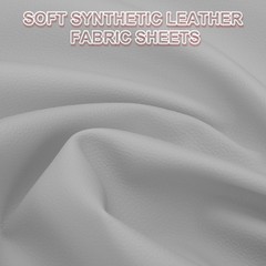 63″x39.4″ Faux Leather Sheets Fabric Sheet Vinyl Fabric Synthetic PU Light Gray
