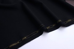 Ermenegildo Zegna cloth DEEP BLACK Trofeo suiting fabric , luxury suit fabric