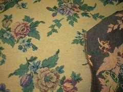 12 2/8 YDS REGAL TAPESTRY FLORAL GOLD UPHOLSTERY FABRIC FOR LESS