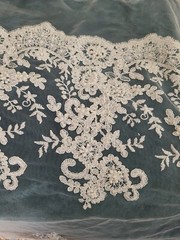 Double Border Pearled Wedding Dress Fabric