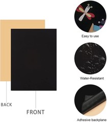 Reusable Black Felt Sheets 3-Pack – 8.3″ x 11.8″ Peel & Stick Convenience