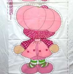 Vtg Raspberry Tart Fabric Panel Cut Sew Stuffed Doll Strawberry Shortcake 1981