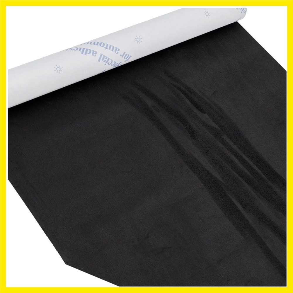 17×72 inch Black Suede Fabric Wrap, Self-Adhesive Microfiber and Synthetic S…