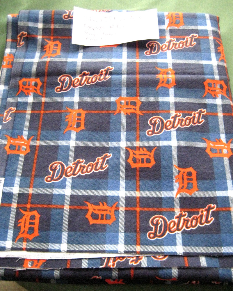 FABRIC TRADITIONS, DETROIT TIGERS MAJOR LEAGUE BASEBALL 1 1/4 YDS, FLANNEL 2018