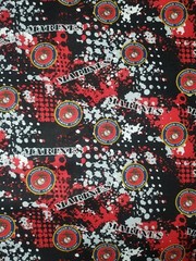 United States Military US MARINES Cotton Fabric with Eagle and Flag Print