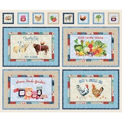 Country Fair Panel / Placemats – 1 yard panel – Continuous panels available.