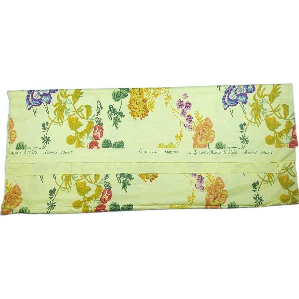 Brunschwig & Fils Chateau Landon Floral Fabric 1 Yard x 56″ Yellow Chintz