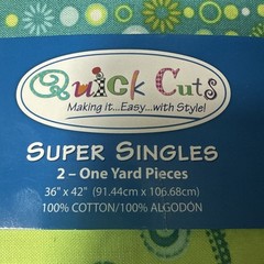 Quick Cuts Super Singles Fabric Cut Two 1-Yard Pieces Lot Of 2 36”x42” Brand New