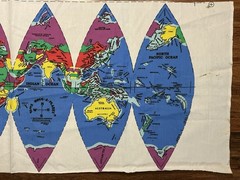 1988 Hugg-A-Planet EARTH Fabric Panel By XTG Products DIY Huggable World Map