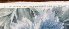 Vtg Concord Leyland Dupont Teflon Blue Floral Cotton Fabric 2.5yds x 56.5”