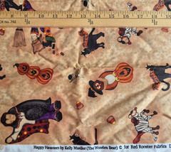 HAPPY HAUNTERS HALLOWEEN PRINT 100% COTTON FABRIC RED ROOSTER 12X42 INCHES