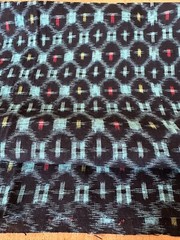 Japanese Kasuri Indigo Cotton Fabric Vintage Textile Remnant 53in Boro Sashiko