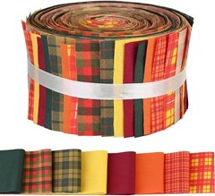 40 Pcs Autumn Buffalo Plaid Cotton Jelly Roll Fall Spice Plaids Fabric Strips…