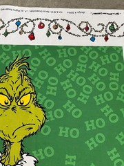 RK Grinch Merry Christmas Tree with lights 100% cotton fabric panel approx 24×44