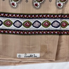 Vintage Loomskill Inc 4 Yards x 45” Paisley Floral Beige Satin Fabric