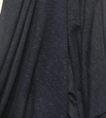 Linen Tencel Luxurious Japanese Knit Drapey Jersey fabric semi-sheer true Navy