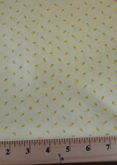 Vtg 1980’s Yellow Petite Rose Fabric Cotton 40″ wide x 30″ long