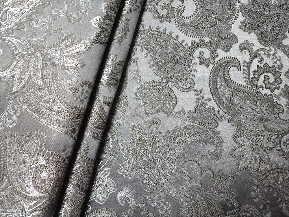 Home Décor Fabric Coordinates 5 Stunning Jacquard Patterns in Taupe/Silver White