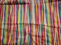 Bright Pink Green Yellow Purple Cotton Stripe Print Fabric 23″ x 45″