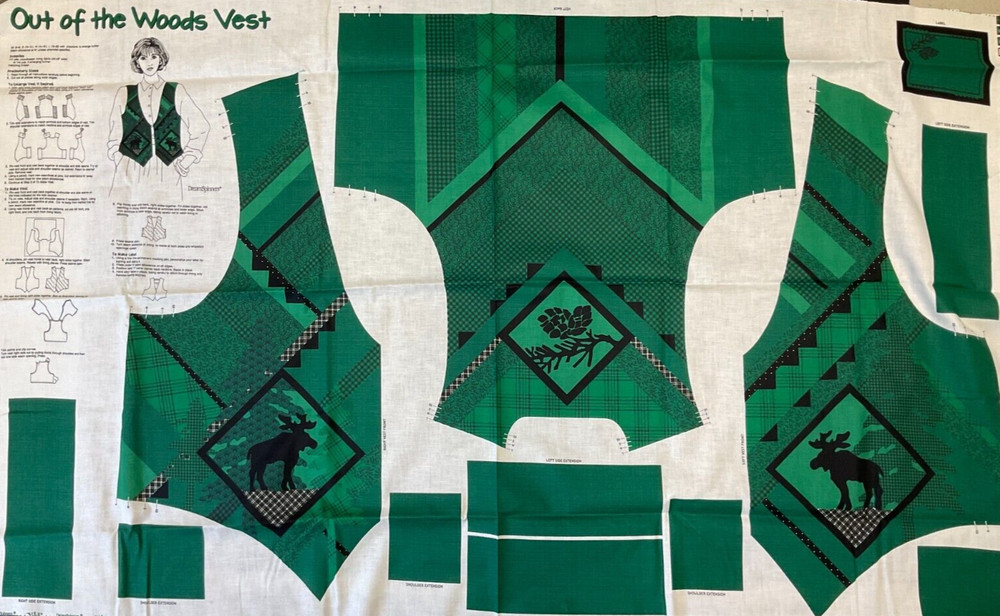 DREAMSPINNERS – OUT OF THE WOODS ADULT VEST PANEL BY VIP CRANSTON, XS-L