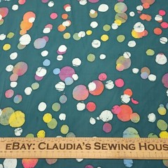 Color Me Banyan BTY Banyan Batiks Colorful Dots Circles on Dusty Hunter Green