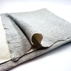 Double Knit Textured Gray 4 Way Stretch 56 ” Wide Fabric Lot of 5 Yards for $ 10