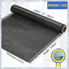 Carbon Fiber Cloth 2×2 Twill Weave – 10ft