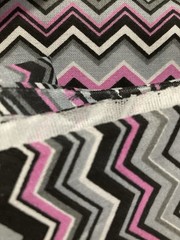 Pink Grey White Black Chevron Zig Zag Cotton Fabric 3/4Y x 44″ Width