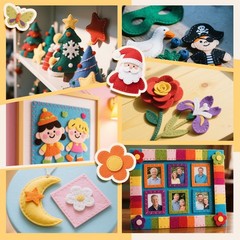 50 PCS Felt Sheets Crafts Thread 4×4 Inch Fabric Assorted Colors 1mm Stiff
