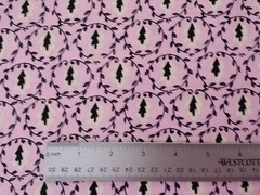 24″ McKenzie Dena Designs FreeSpirit Leaves Damask Pink Black Ecru