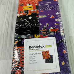 Glow-O-Ween Benartex Fabric 40 Jelly Roll Strips each 2.5″ x 42″ – Halloween
