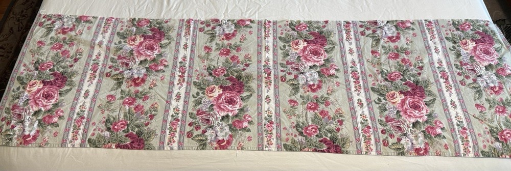 Heavy/Medium 100% Cotton Cabbage Rose fabric 57” Long , 17” Wide From Tablecloth