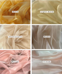 Sheer Organza Fabric by the Yard for Sewing Fashion Wedding Dress DIY Event