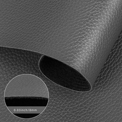 Faux Leather Gray PU Leather Fabric 36″ x 54″ 1 Yard 0.8 mm Thickness Synthet…