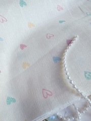 5 pcs (2 yds ea, 7”w) colorful mini heart double gauze cotton fabric 260216 A04