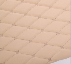 Thick Faux Leather Fabric Sponge Quilted Embroidered Car Interior Material Trims