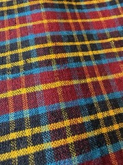 Vintage Chinese Homespun Cotton Fabric Primitive Plaid Handwoven 1 Yard （老土布）