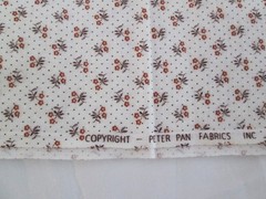 VTG Small Floral Print and Tiny Dot Fabric on Cream 44 in W X BTY