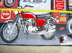 My Tools My Rules 24″Panel Motorcycle Bike 432-39 Henry Glass & Co cotton Fabric