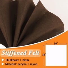 Brown Felt Fabric 36″ x 36″ 1 Square Yard Stiff 1.2mm Thick Felt Square for C…