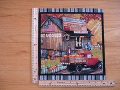 Country Life General Store Grain and Feed Blank Cotton Quilt Fabric Block