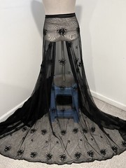 15 Yard BLACK Embroidery Stretch Bridal Lace Fabric 50” Width
