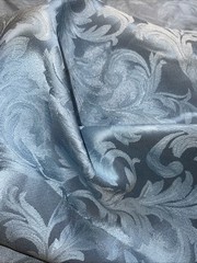 Blue Damask Jacquard Brocade Flower Floral Fabric (110 in.) SAMPLE ONLY