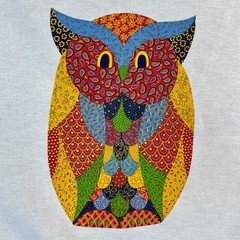 Vintage Patchwork Animal Fabric Panel 70s 80s Owl Fish Butterfly Printworks 1981