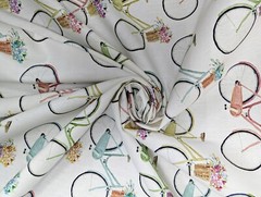 Clark and Clark F1263-1 cycles cream, drapery fabric import from United Kingdom